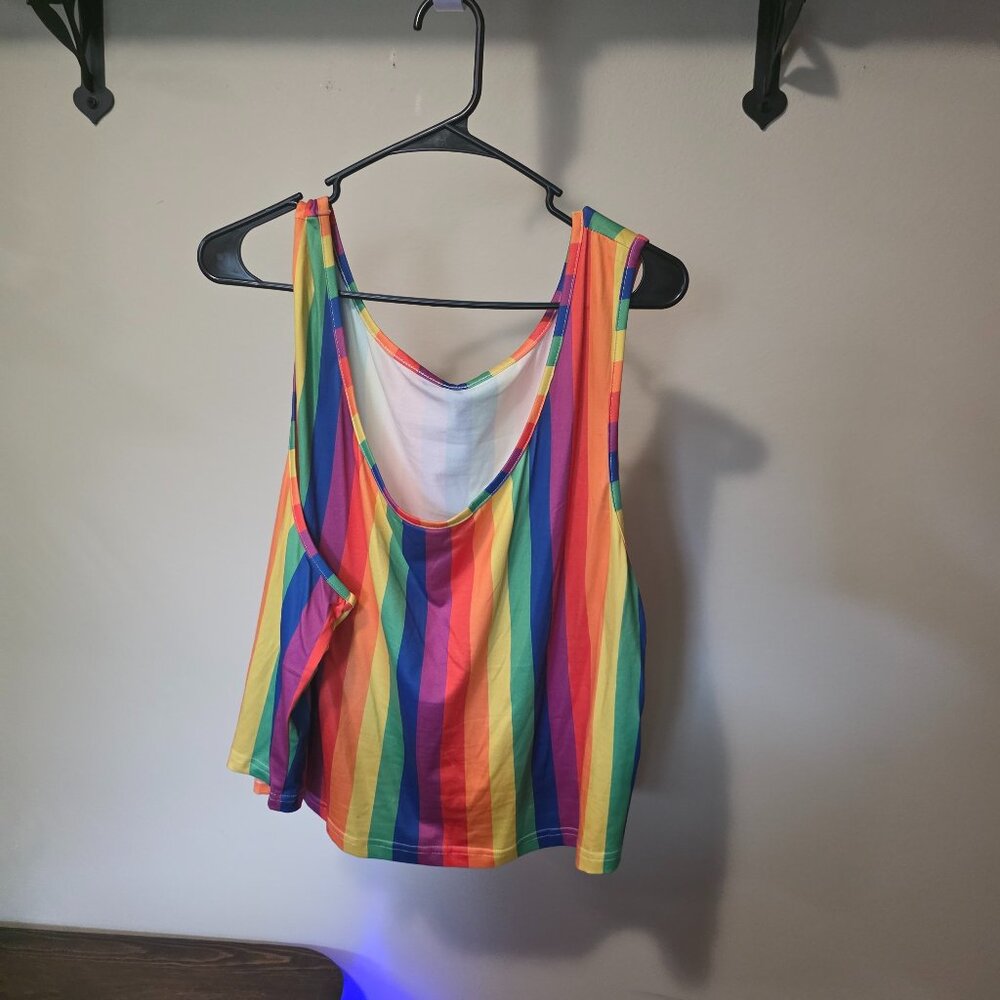 SHEIN Rainbow Crop Top 2X